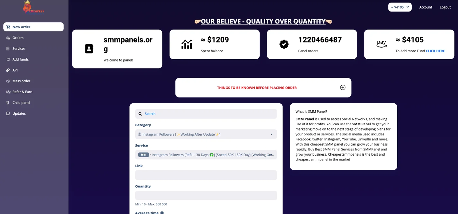 CheapestSMMPanels.com Panel Image