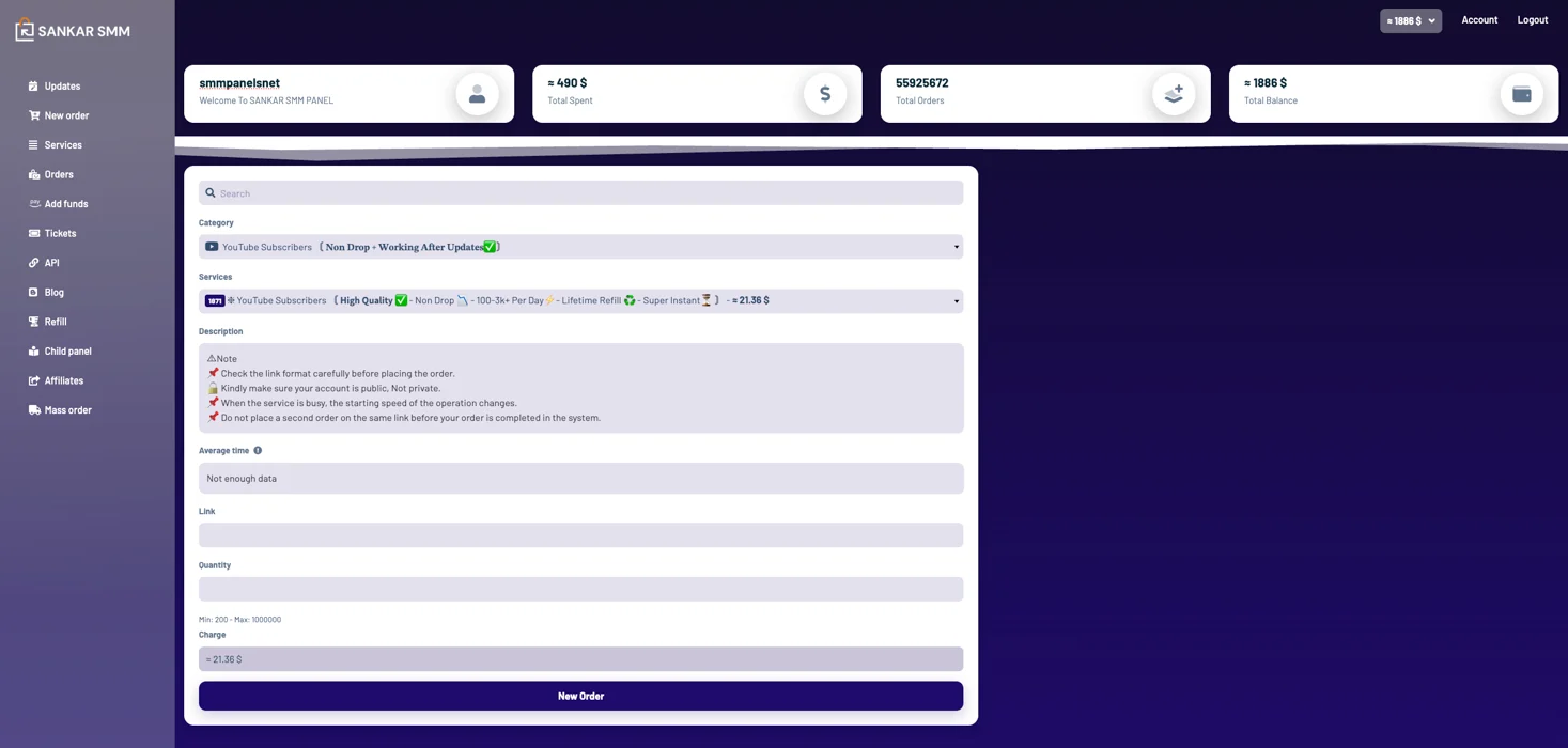 SankarSMMPanel.com Panel Image
