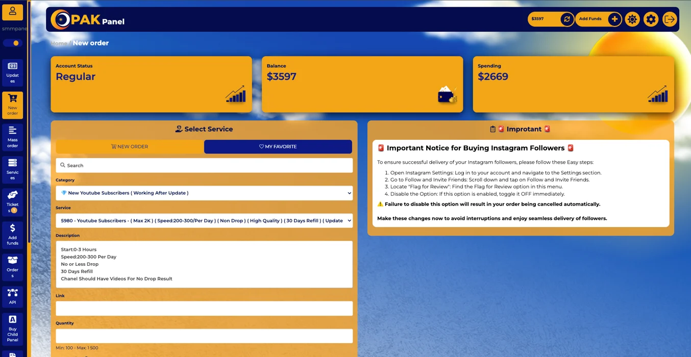 SMMPakPanel.com Panel Image