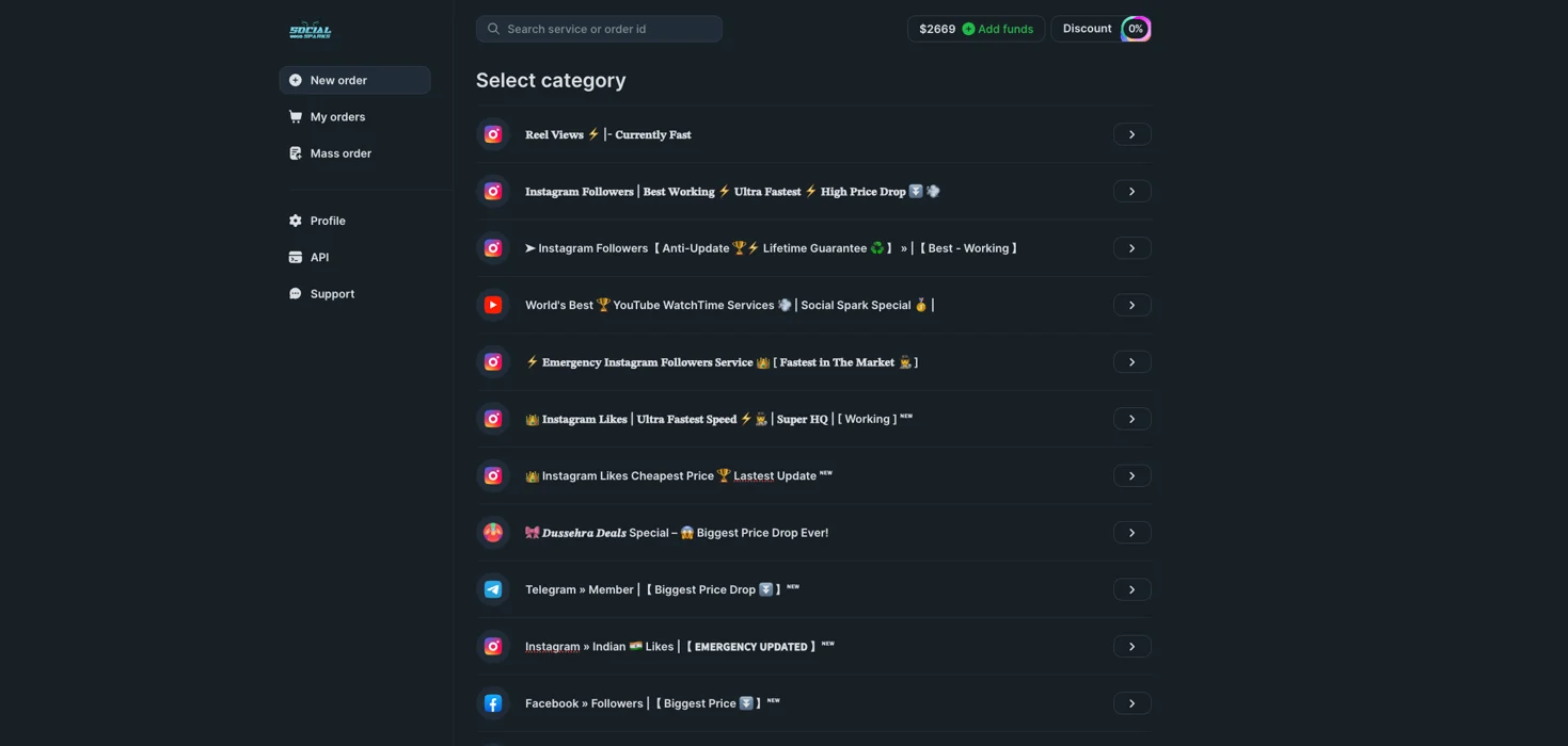 SocialSparkSMM.com Panel Image